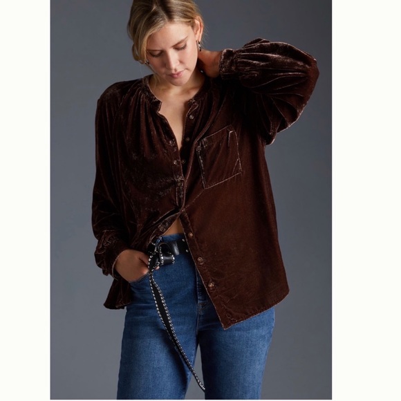 Anthropologie Tops - NWT Anthropologie Pilcro Velvet Femme Buttondown Shirt